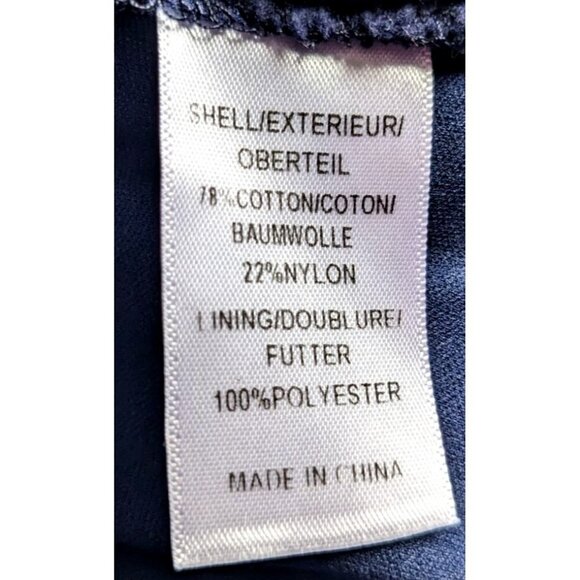 ADRIANNA PAPELL Navy Blue Peplum Dress Sleeveless Lined Lace w/ Pockets Size 4 - Picture 4 of 10